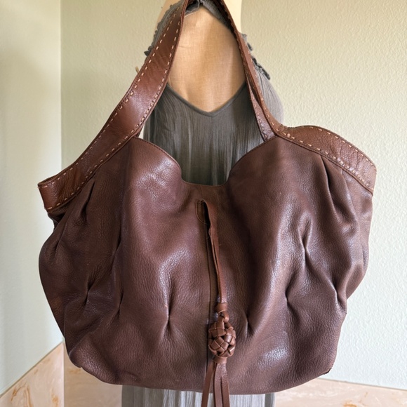 J.Jill Brown Genuine Leather Hobo Y2K Large Purse - Picture 4 of 10